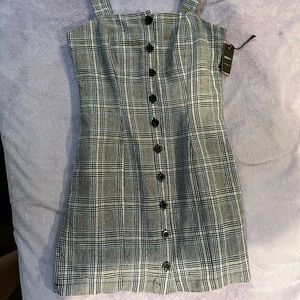 Mini Button Up Plaid Dress